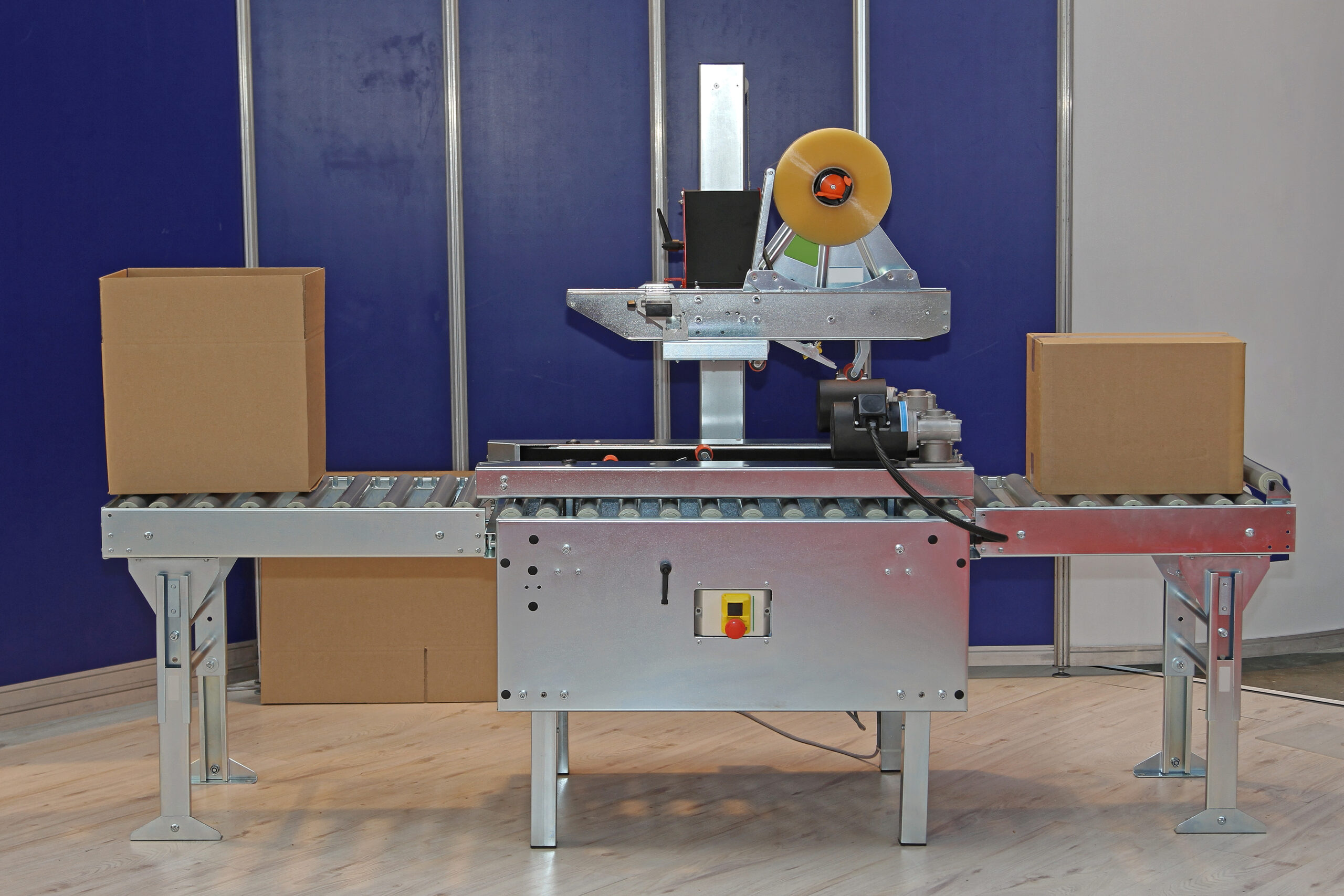 Automated Packing Machine for Boxes in Production Factory